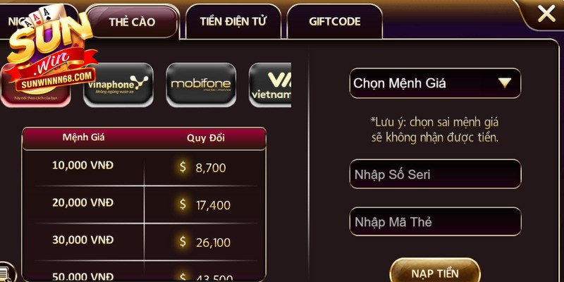 Nạp tiền Sunwin thực ra rất đơn giản, nhanh chóng và an toàn